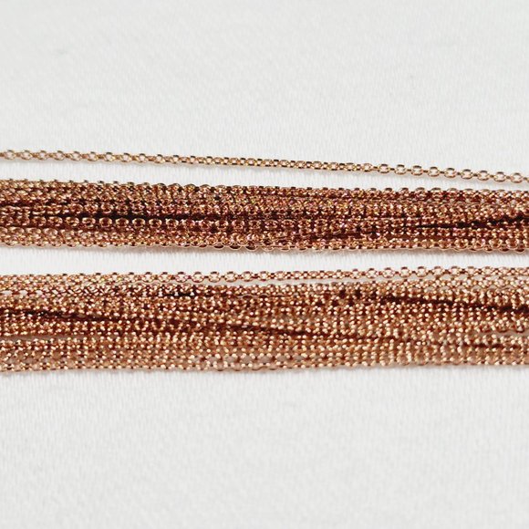 14K Rose Gold over 925 Sterling Silver multi-chain necklace w/lobster clasp 20" - Picture 2 of 5